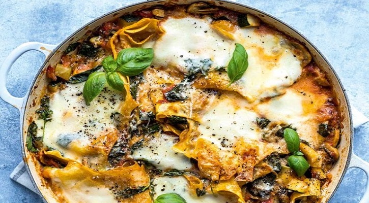 One-pan vegetable lasagne