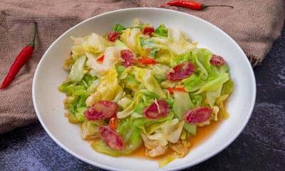 Cabbage With Chinese Sausage