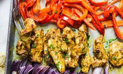 Chicken Shawarma Sheet Pan Dinner