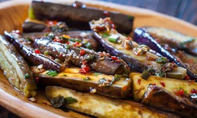 Eggplant with Hot Garlic Sauce Recipe