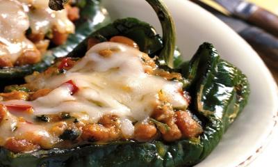 Grilled Stuffed Chili Rellenos or Green Bell Peppers