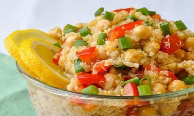 Chickpea Salad with Quinoa Lemon and Ginger