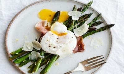 Asparagus With Poached Egg and Prosciutto
