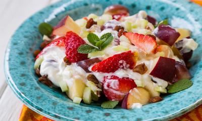 Red Fruit Salad With Honeyed Yogurt