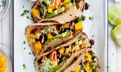 Spicy Mango, Black Bean & Avocado Tacos