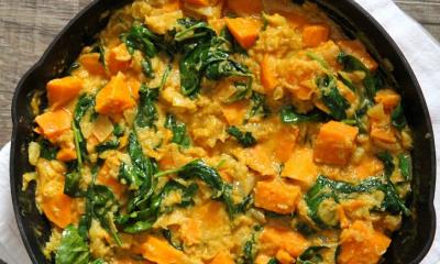 Spinach, Sweet Potato & Lentil Dhal