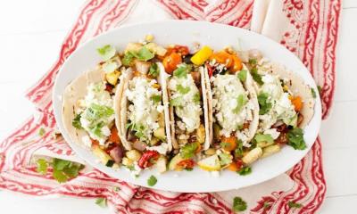 Vegetarian Tacos with Avocado Sauce