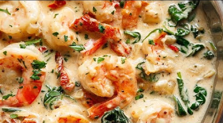 Creamy Garlic Butter Tuscan Shrimp