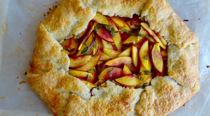 Nectarine and Basil Galette