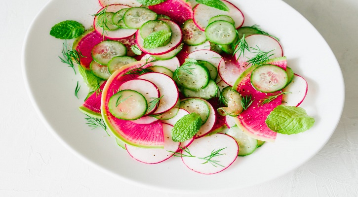 Watermelon Radish And Cucumber Salad