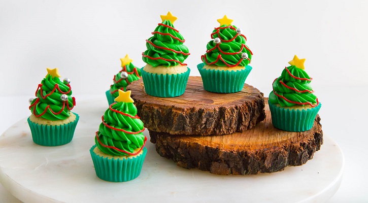 Christmas tree cupcakes Christmas tree cupcakes