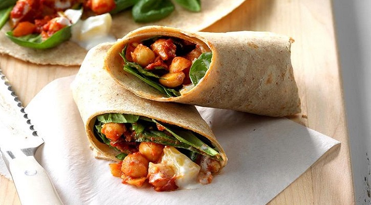 Indian Spiced Chickpea Wraps