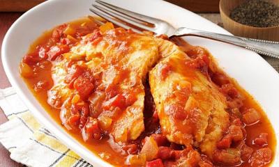 Savory Tomato-Braised Tilapia