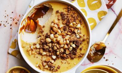 Dessert Recipes - Banoffee cream pudding with white choc crumble