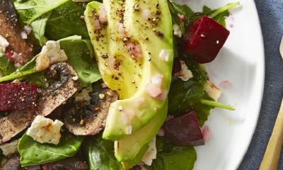 Beet, Mushroom and Avocado Salad