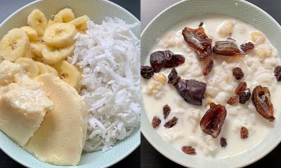 Yogurt With Banana And Flattened Rice