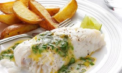 Haddock with Lime-Cilantro Butter