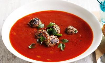 Meatball & tomato soup