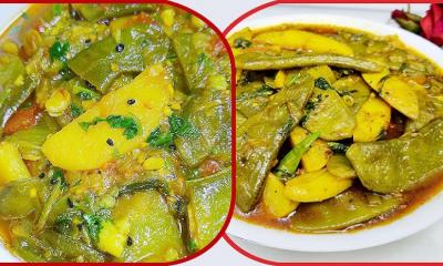 গরম ভাতের সঙ্গে খান শিম-আলুর নিরামিষ