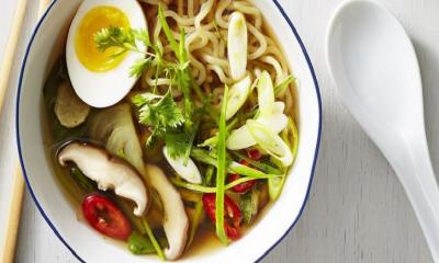 Vegetable Ramen With Mushrooms and Bok Choy