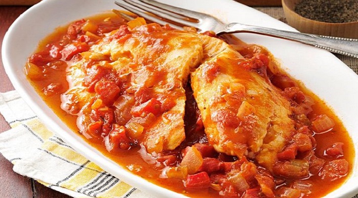 Savory Tomato-Braised Tilapia