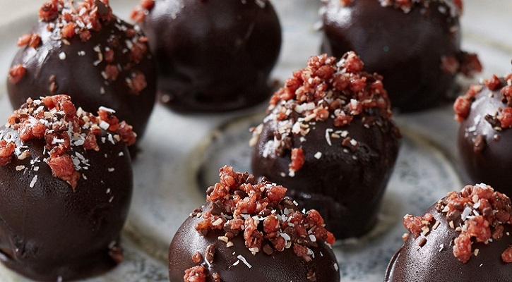Dessert Recipes - Chocolate mousse with cherry ripe truffles Dessert Recipes - Chocolate mousse with cherry ripe truffles