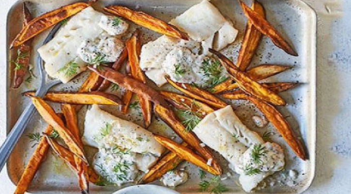 Fish & chip traybake