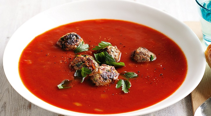 Meatball & tomato soup