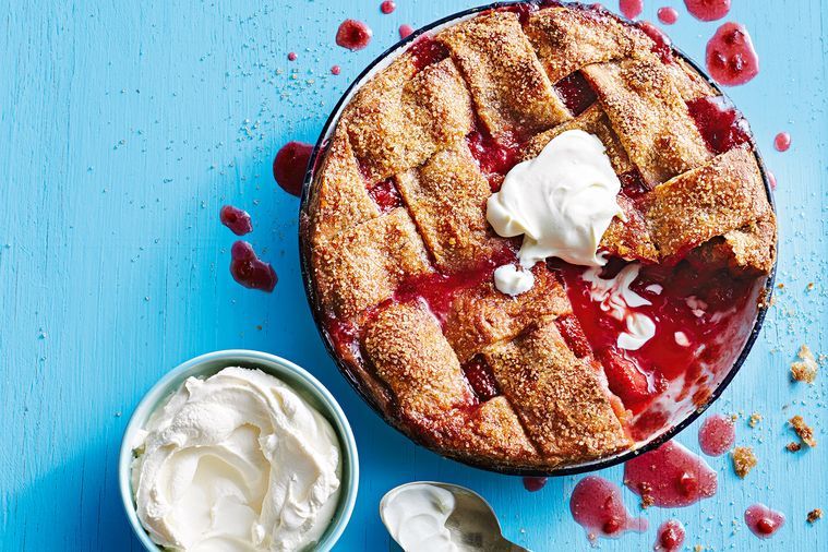 Dessert Recipes - Strawberry, ginger and honey pie with golden spelt crust